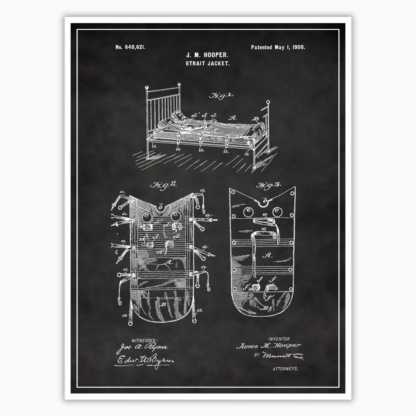 Strait Jacket Patent Poster