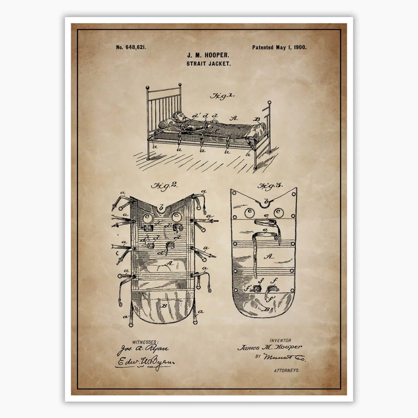 Strait Jacket Patent Poster