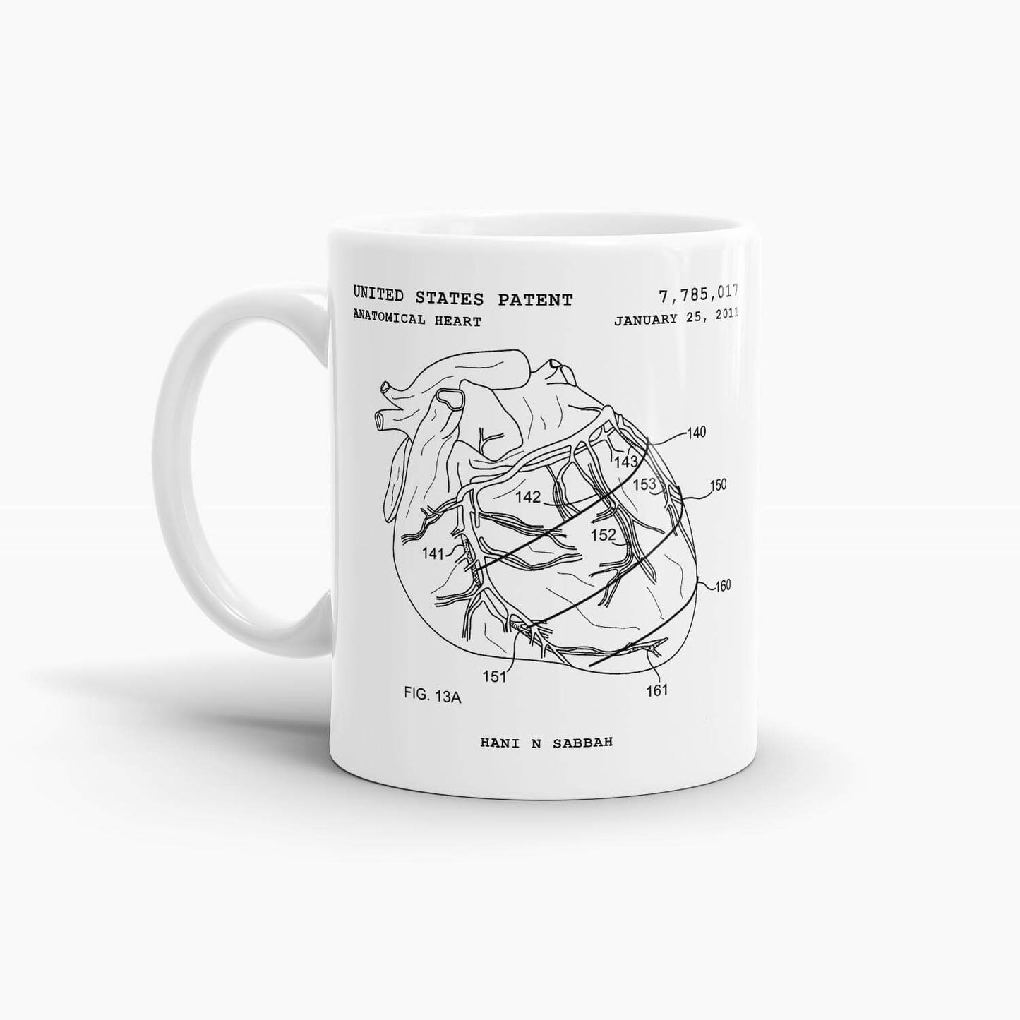 Anatomical Heart Patent Coffee Mug; Medical Drinkware