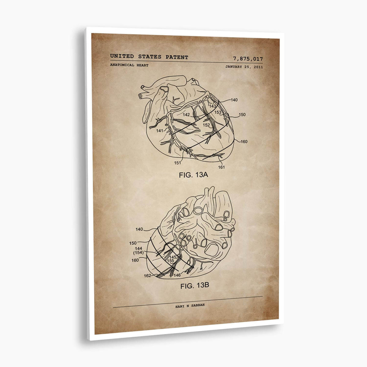 Anatomical Heart Patent Poster; Patent Artwork