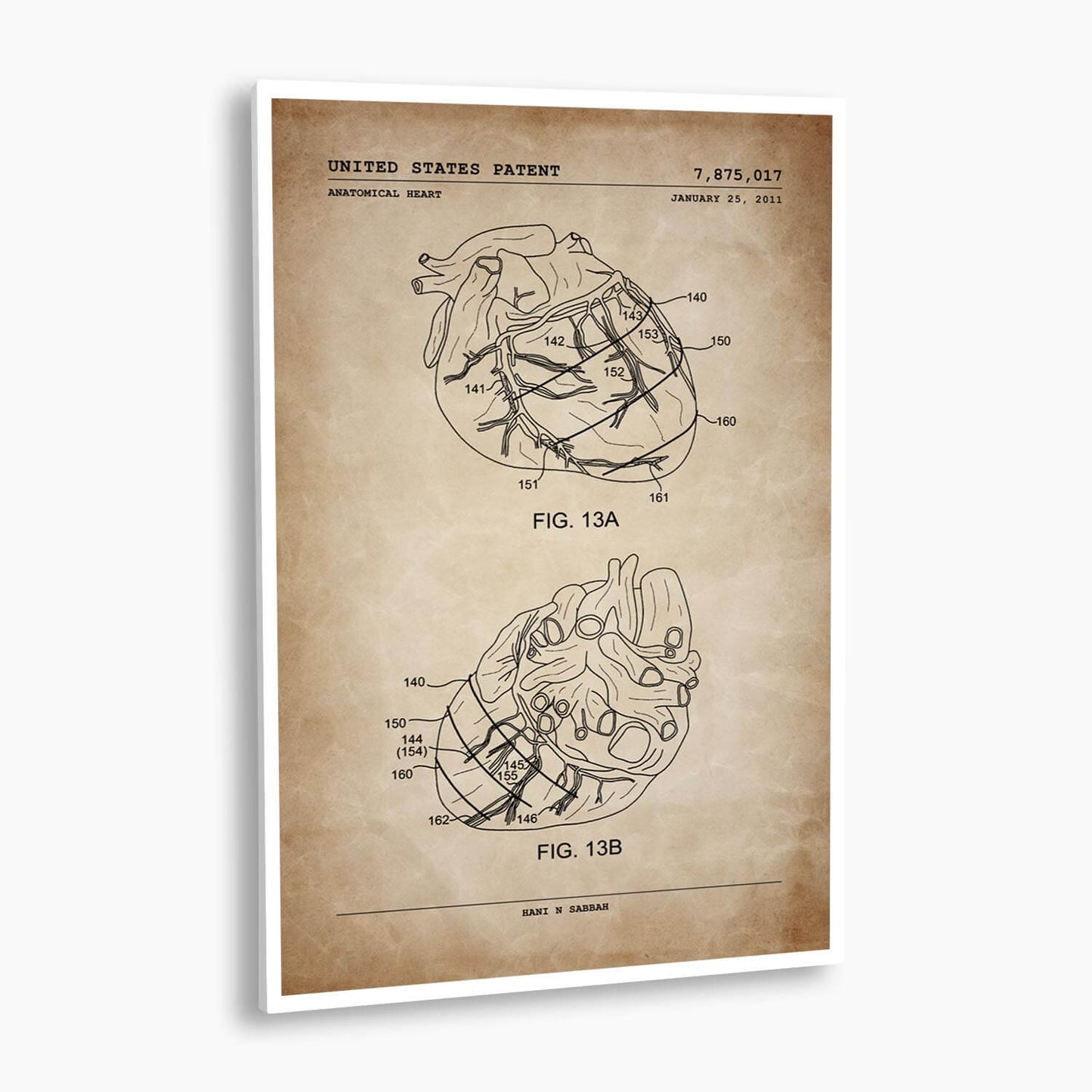 Anatomical Heart Patent Poster; Patent Artwork