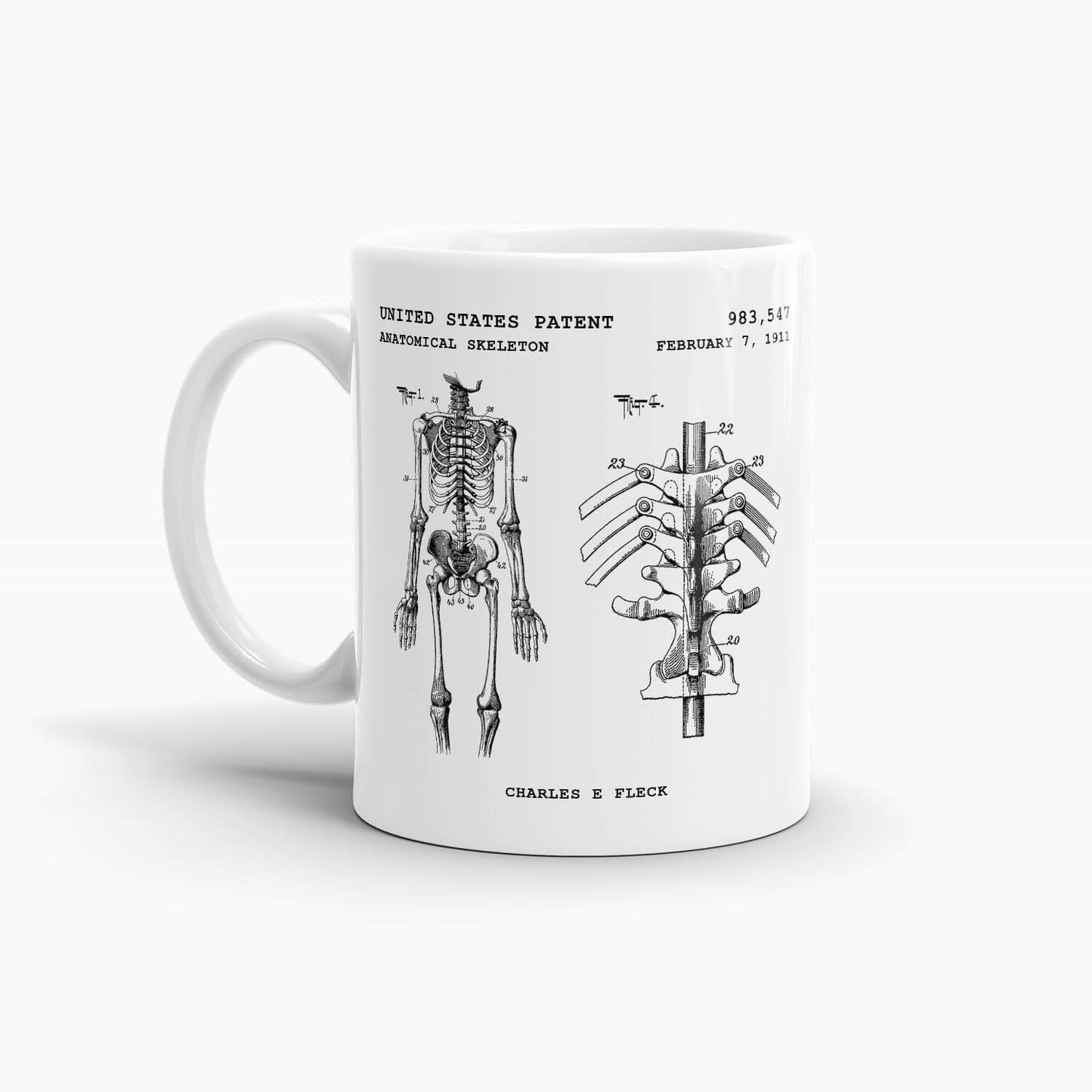 Anatomical Skeleton Patent Coffee Mug; Medical Drinkware