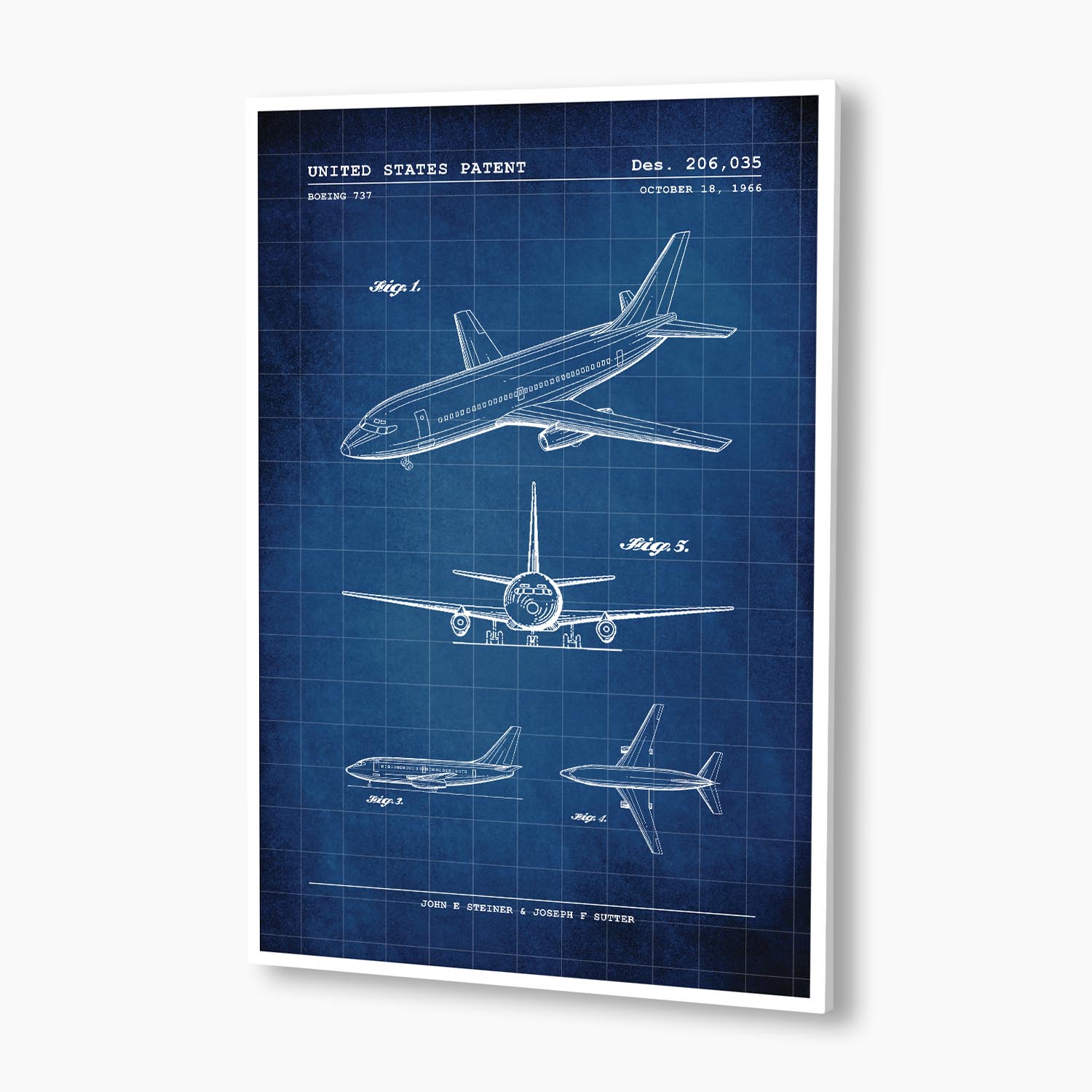 Boeing 737 Passenger Aircraft Patent Poster; Patent Artwork