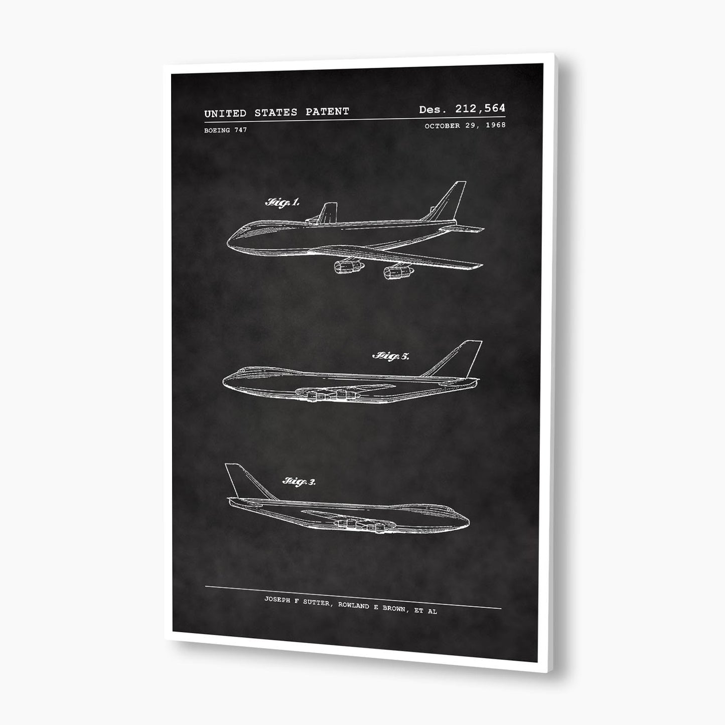 Boeing 747 Passenger Aircraft Patent Poster; Patent Artwork