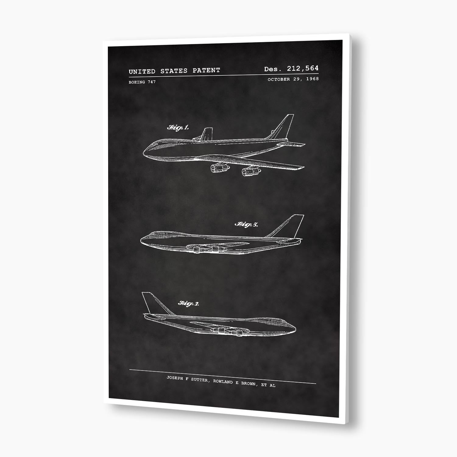 Boeing 747 Passenger Aircraft Patent Poster; Patent Artwork