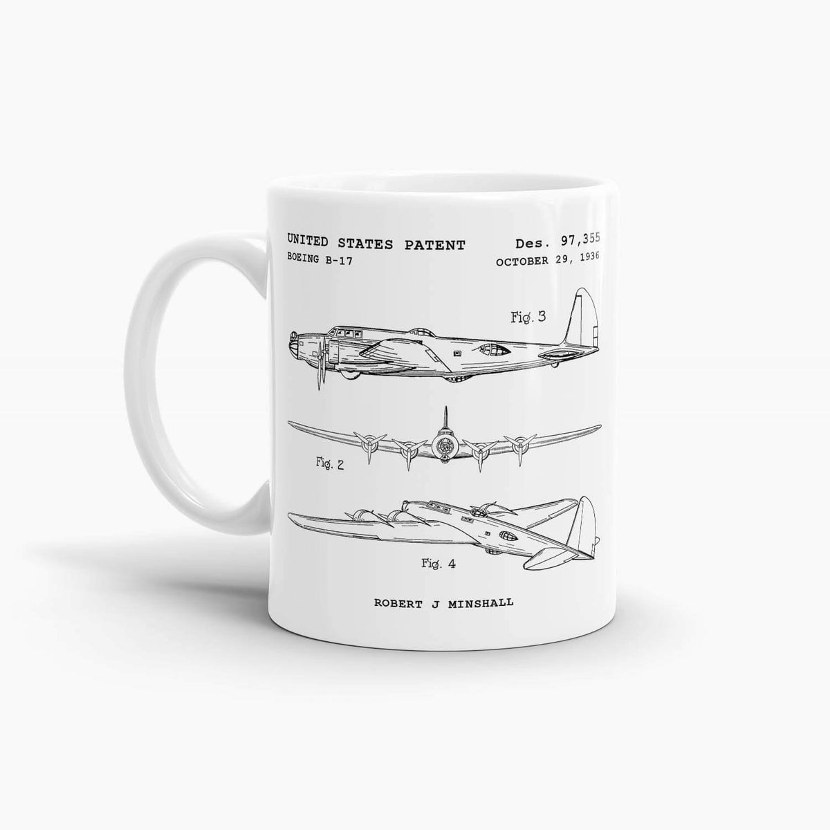 Boeing B-17 Flying Fortress Coffee Mug; Premium Patent Mugs