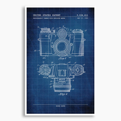 Camera with Exposure Meter Patent Poster; Patent Artwork