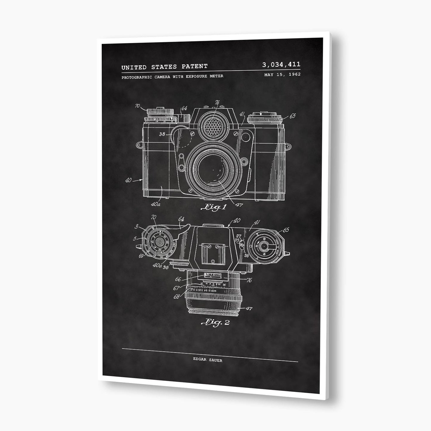Camera with Exposure Meter Patent Poster; Patent Artwork
