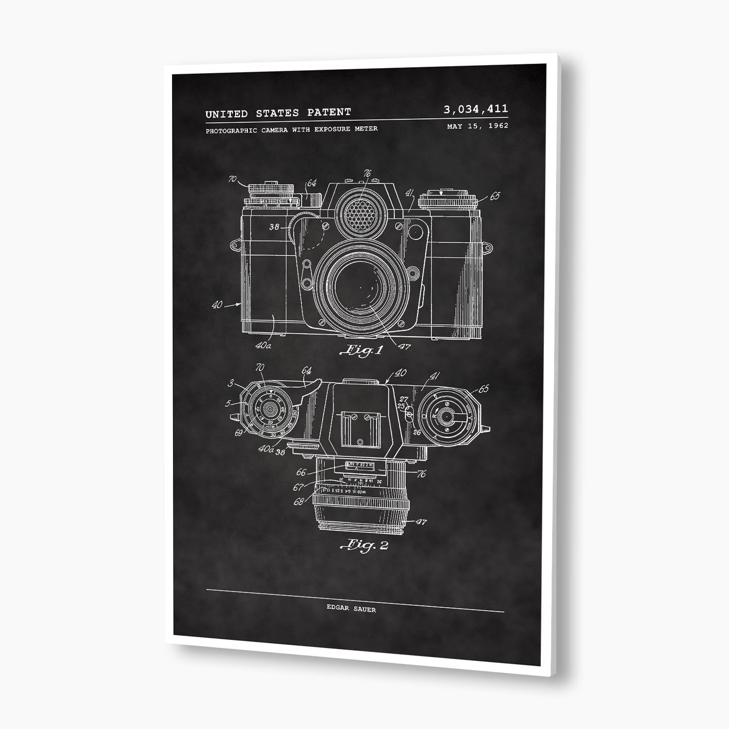 Camera with Exposure Meter Patent Poster; Patent Artwork