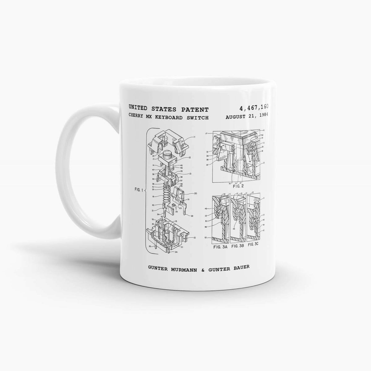 Cherry MX Keyboard Switch Coffee Mug; Premium Patent Mugs