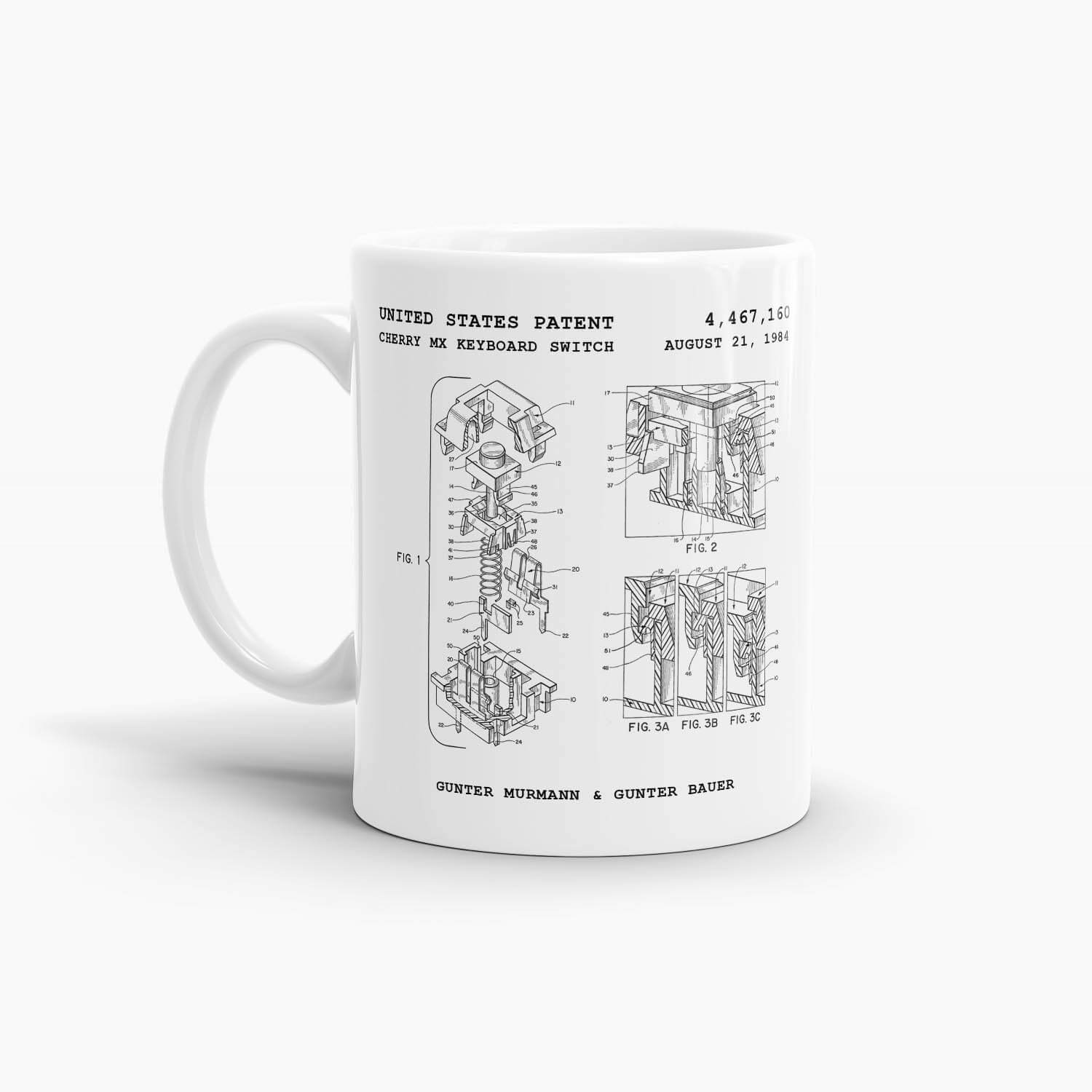 Cherry MX Keyboard Switch Coffee Mug; Premium Patent Mugs