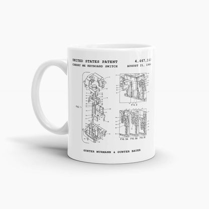 Cherry MX Keyboard Switch Coffee Mug; Premium Patent Mugs