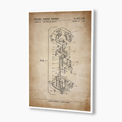 Cherry MX Keyboard Switch Patent Poster; Patent Artwork