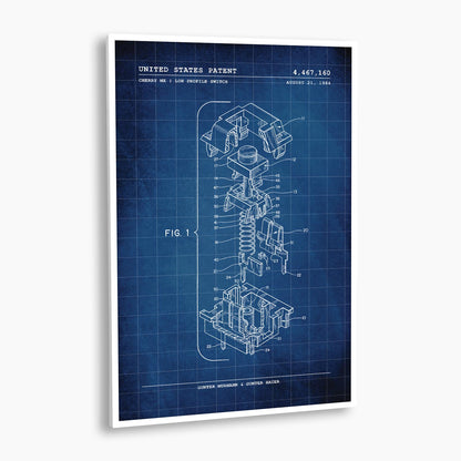 Cherry MX Keyboard Switch Patent Poster; Patent Artwork