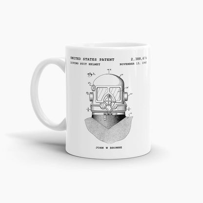 Diving Suit Helmet Patent Coffee Mug
