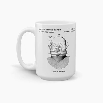 Diving Suit Helmet Patent Coffee Mug