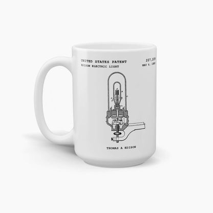 Edison Light Bulb Patent Coffee Mug; Patent Drinkware