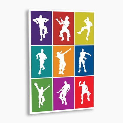 Pop Art Dances Vector Illustration Poster; Gaming Artwork