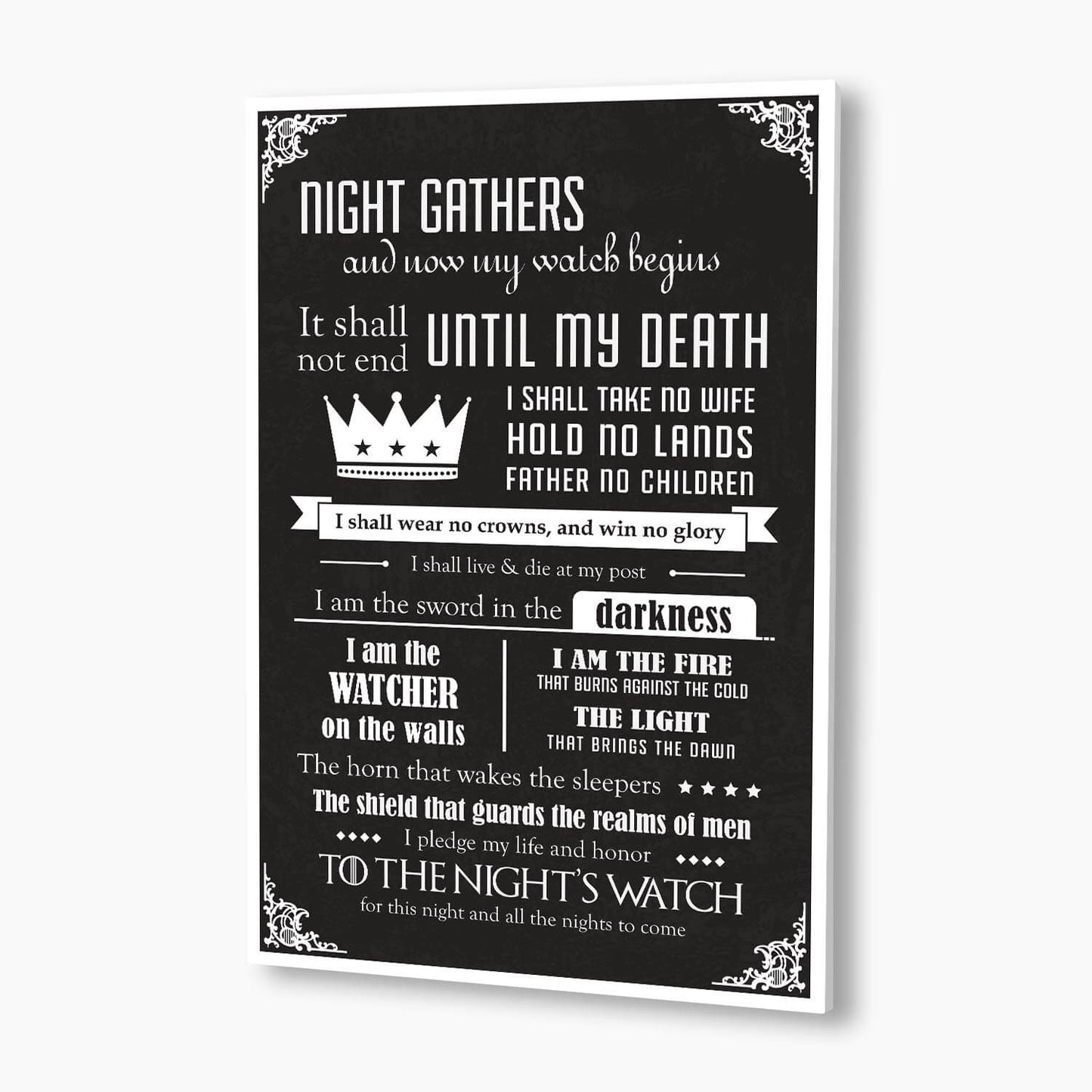 Game of Thrones - Night's Watch Oath Poster