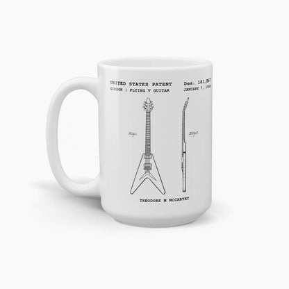 Gibson Flying V Patent Coffee Mug; Patent Drinkware