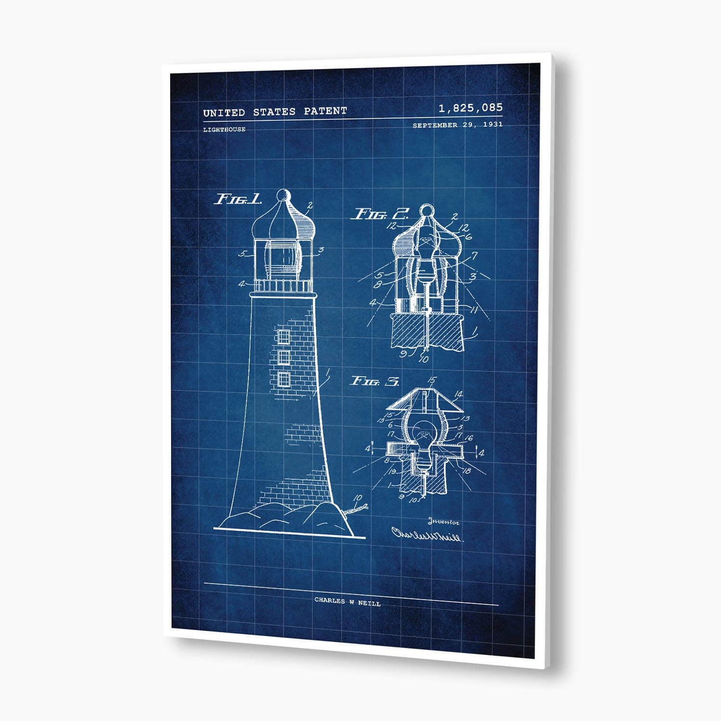 Lighthouse Patent Poster; Patent Artwork