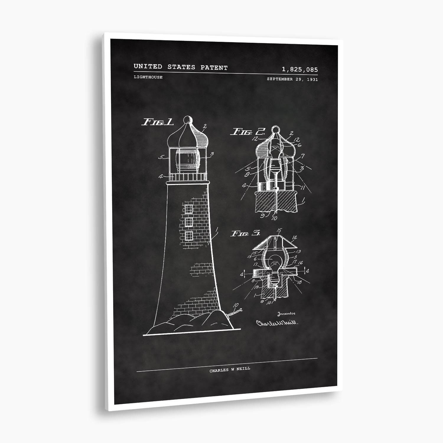 Lighthouse Patent Poster; Patent Artwork