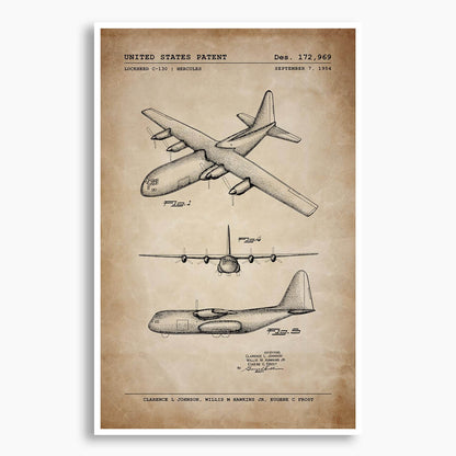 Lockheed C-130 Hercules Patent Poster; Patent Artwork