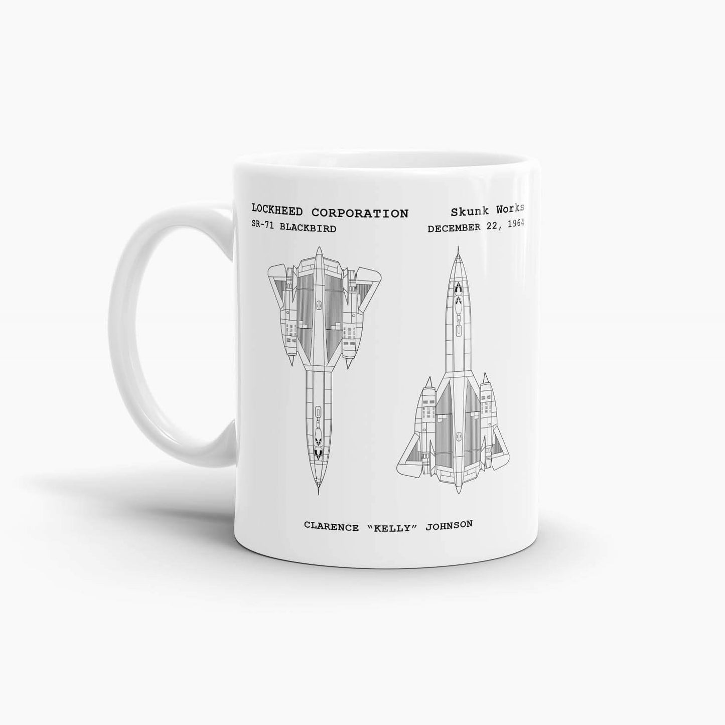 Lockheed SR-71 Blackbird Patent Coffee Mug; Premium Patent Drinkware