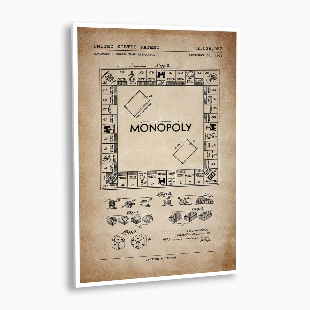 Monopoly Patent Poster; Patent Artwork