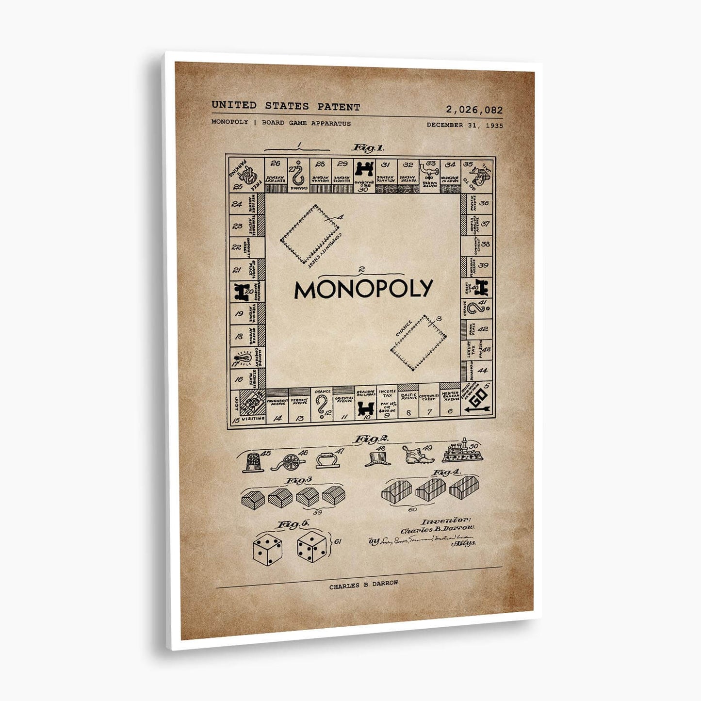 Monopoly Patent Poster; Patent Artwork