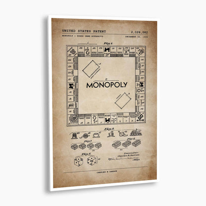 Monopoly Patent Poster; Patent Artwork