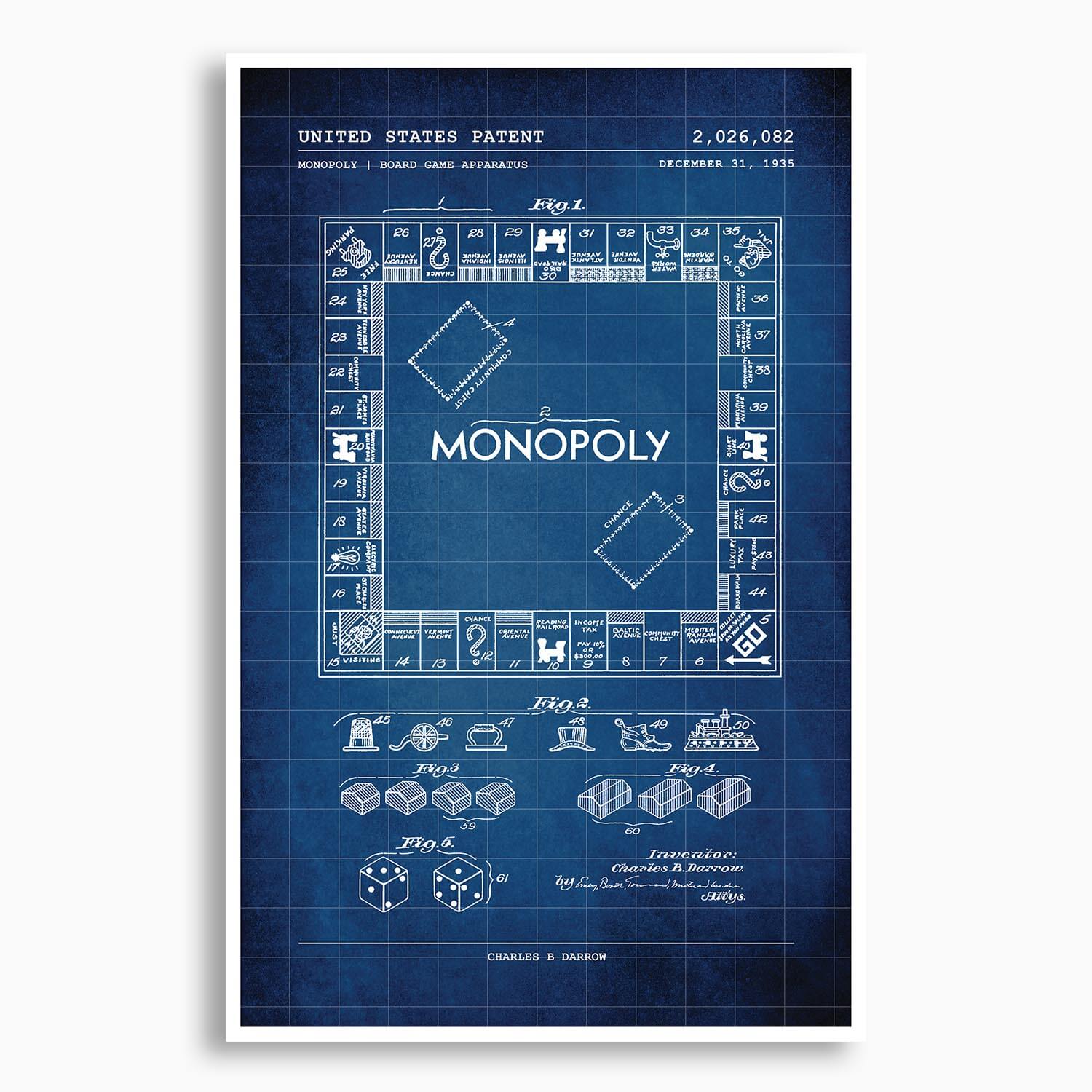 Monopoly Patent Poster; Patent Artwork