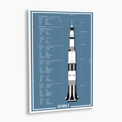 NASA Saturn V Blueprint Poster; NASA Artwork