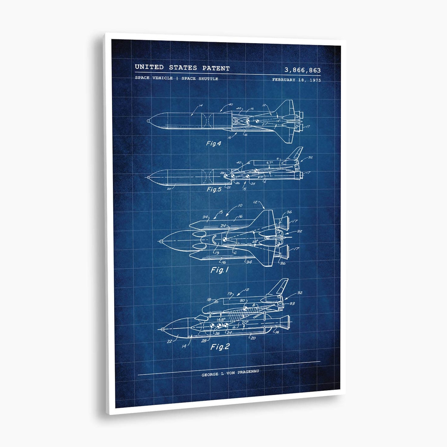 NASA Space Shuttle Patent Poster; Patent Artwork