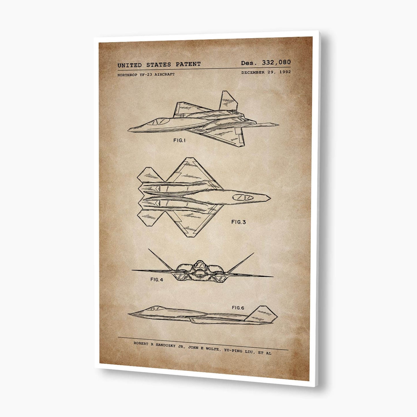 Northrop YF-23 Patent Poster; Patent Artwork