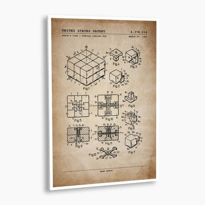 Rubik's Cube Patent Poster; Patent Artwork
