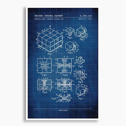 Rubik's Cube Patent Poster; Patent Artwork