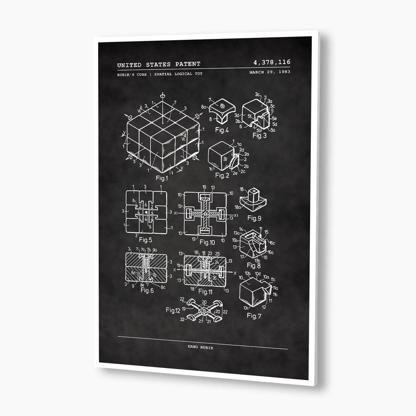 Rubik's Cube Patent Poster; Patent Artwork