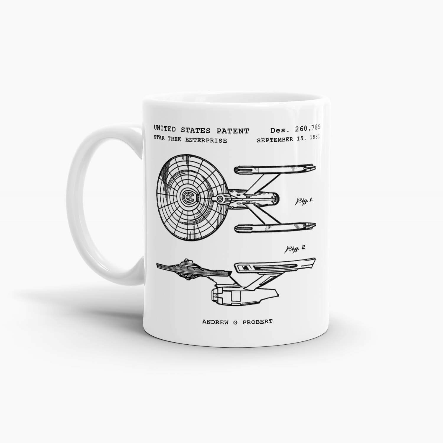 Star Trek Enterprise Patent Coffee Mug; Premium Patent Drinkware