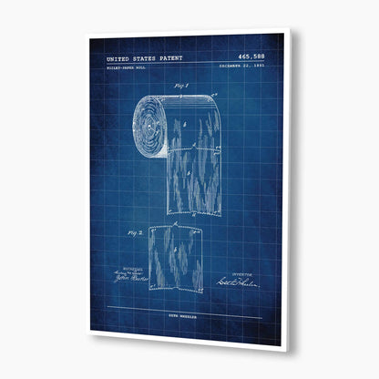 Toilet Paper Roll Patent Poster; Patent Artwork